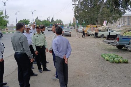 ساماندهی وانت بارها ودستفروشان در آق قلا