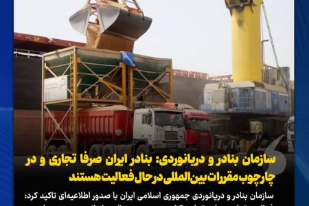 بنادر ایران صرفا تجاری و در چهارچوب مقررات بین المللی فعالیت می‌کنند